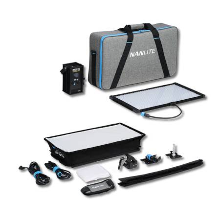 Nanlite PavoSlim 120B Kit - zestaw, panel led z softboxem i klamrą, Bi-Color, CRI 95, TLCI 97, 2700-6500K, 150W_Zawartość zestawu_4